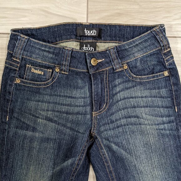 Touch NFL Steelers Boot Cut Jeans Dark/Medium Blue Size 26 - Picture 2 of 6